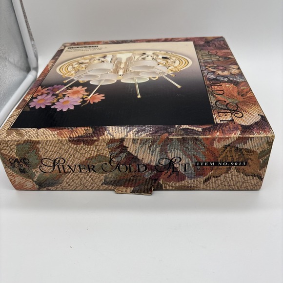 Vintage Davco Silver Gold Set  Set of 6 Demitasse w/11" Round Tray & Spoons New - Picture 6 of 6